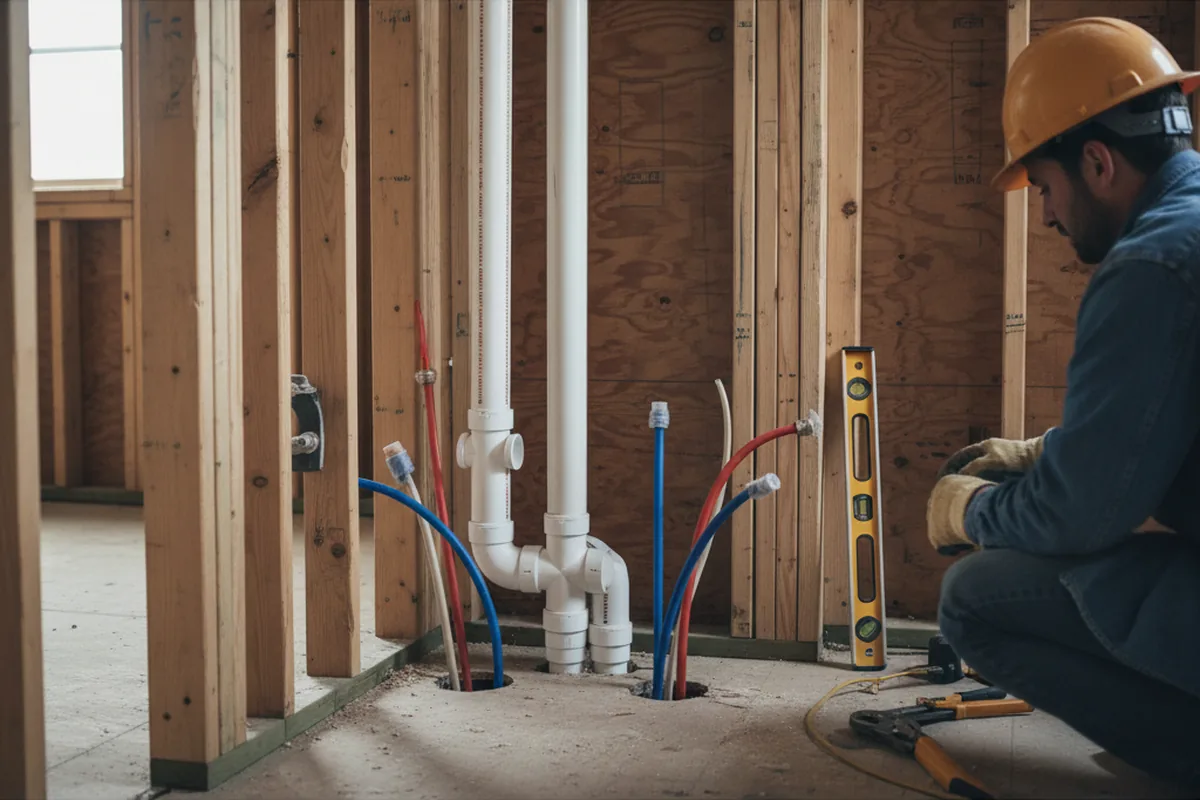 Drain and supply rough-in during Drain Cleaning in Lake Stevens
