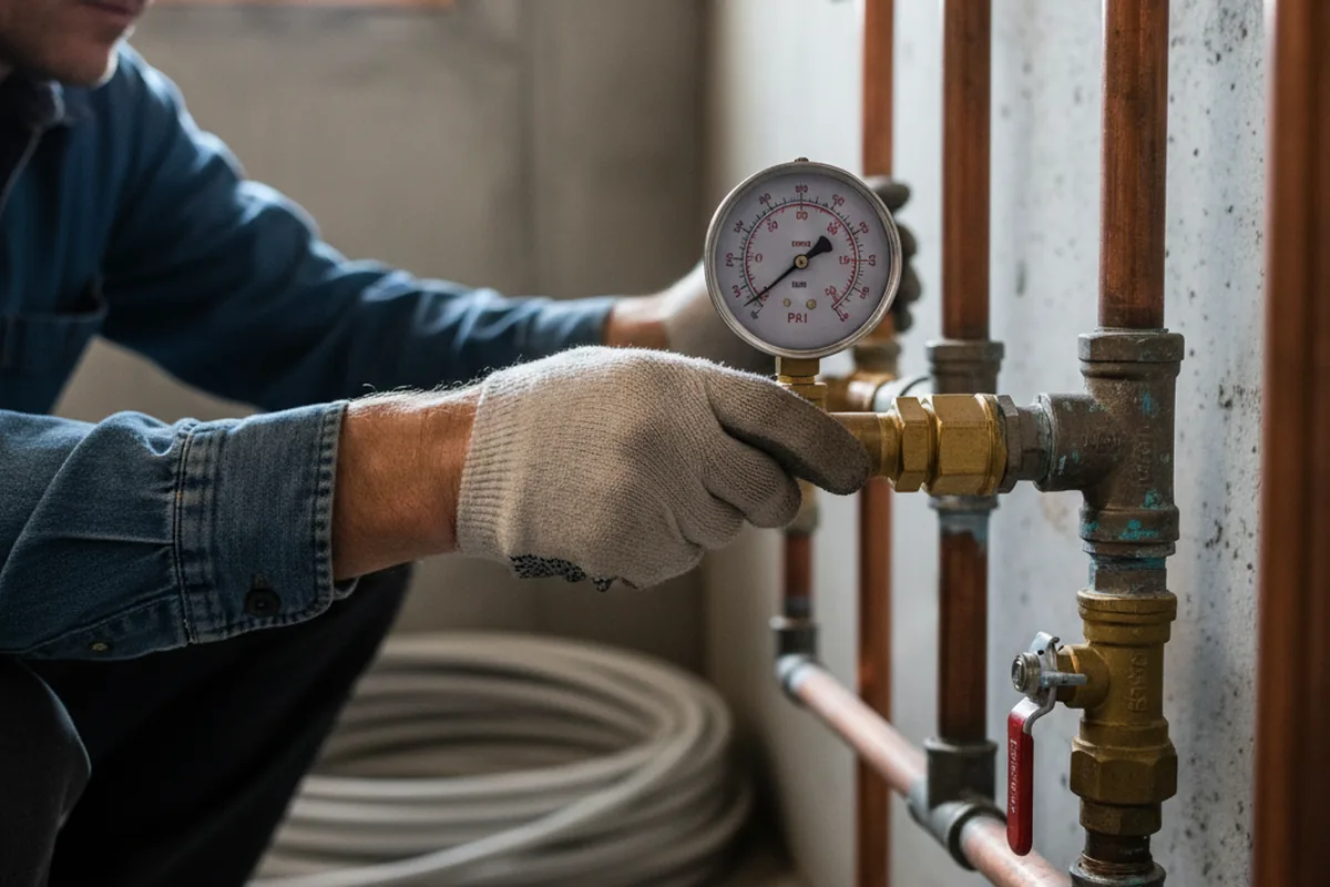 Pressure testing a repaired line during Water Line Repair in Lake Stevens